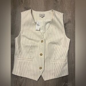 Women's LOFT Striped Cotton Vest- Size Small- New With Tags